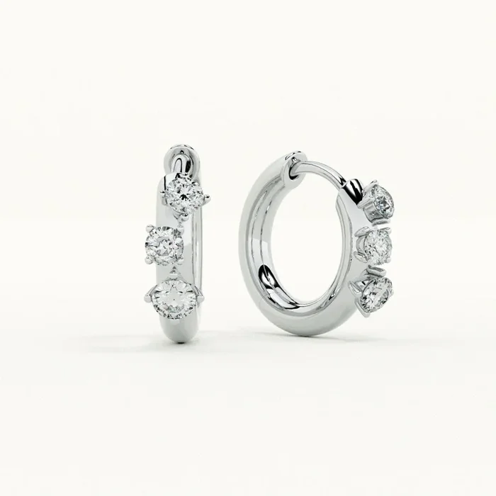 Mini Cluster 925 Sterling Silver Earrings