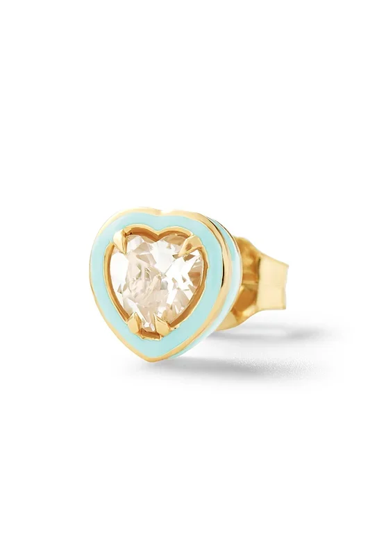 Mini Heart Cocktail Stud – White Topaz