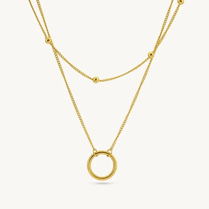 Minimal Hoop Charm Necklace
