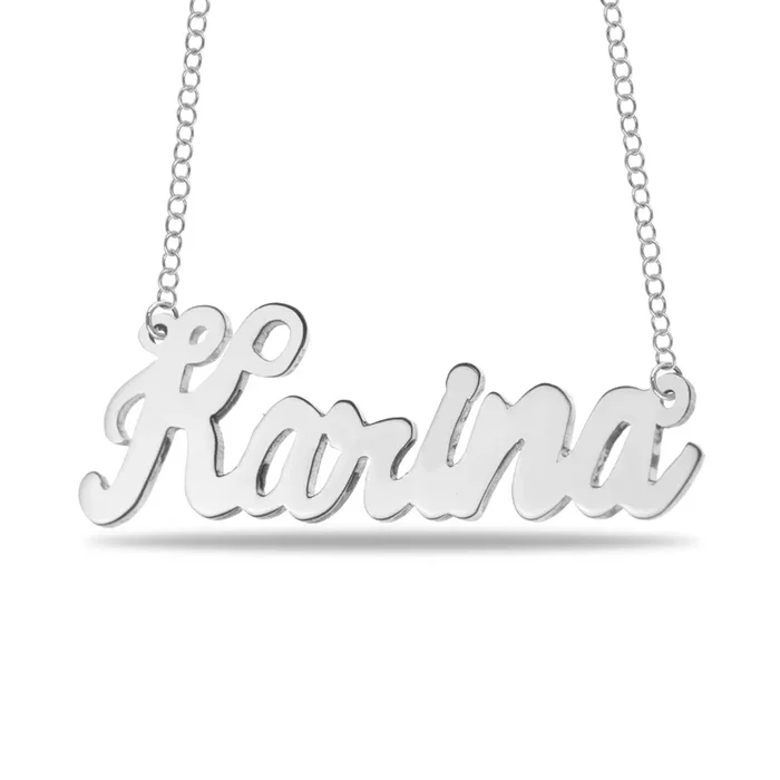 Mitchell K 10KT White Gold 18-inch Personalized Name Necklace. See Details*