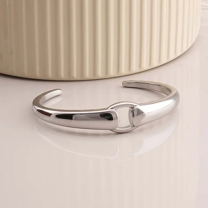 Modern Silver Cuff Bracelet