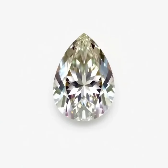 Moissanite 1PC Medium 8×10 MM Pear Faceted White Superior Man Made Gems
