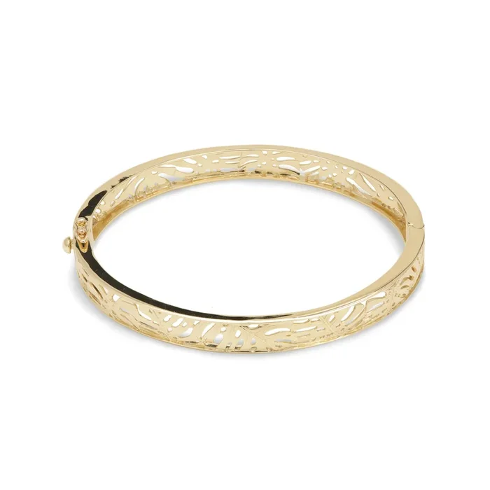 Monstera Hinge Bracelet in Gold – 8mm