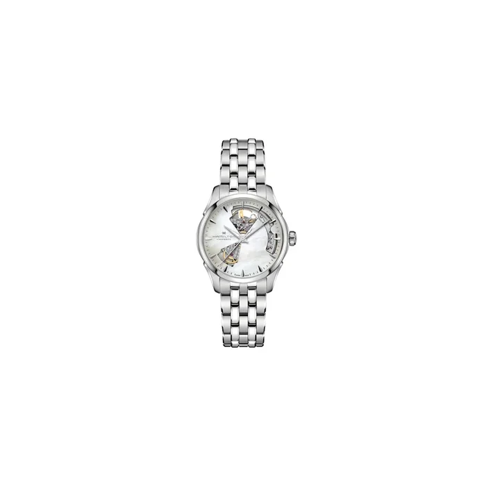 Montre Hamilton Jazzmaster Open Heart Lady automatique cadran nacre bracelet acier 36 mm