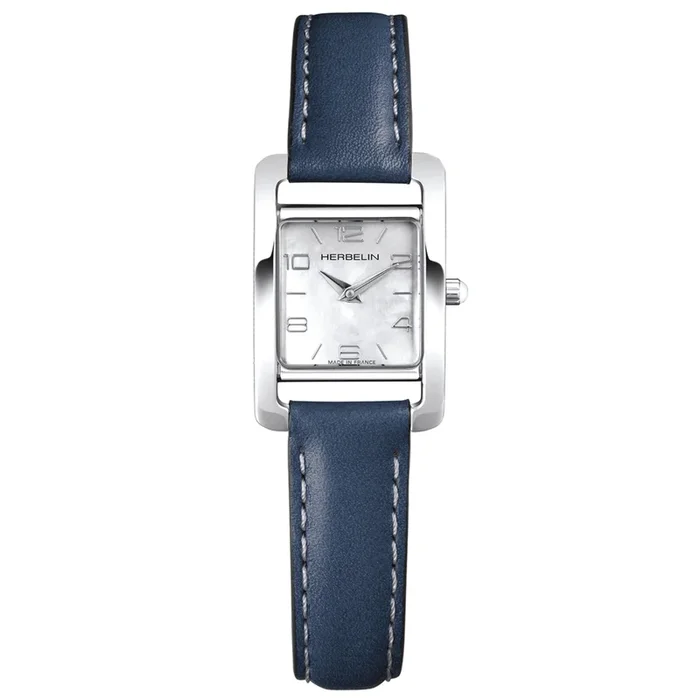Montre Herbelin 5ème Avenue cadran nacre cuir bleu 1743729BL – Lepage