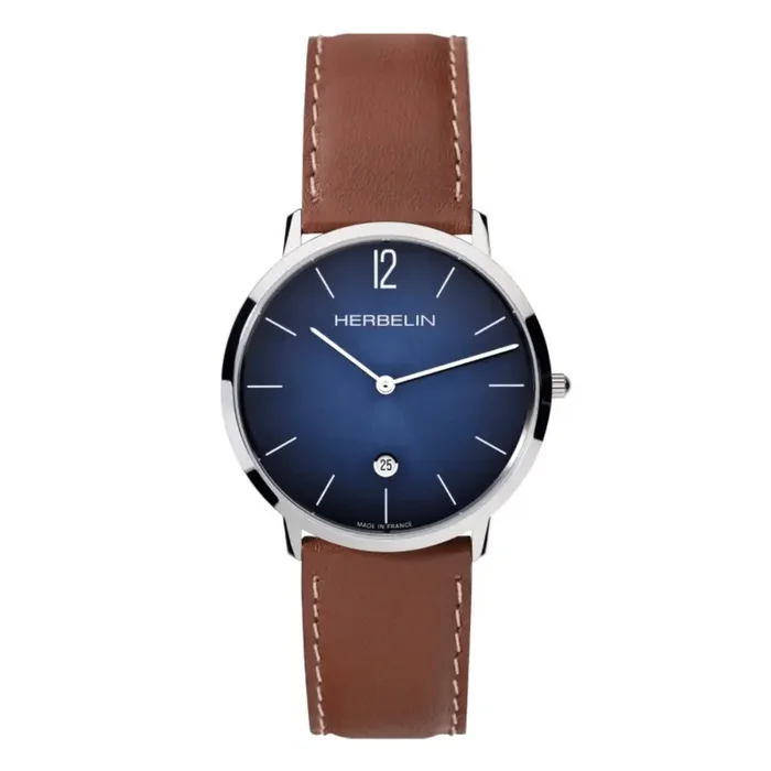 Montre Herbelin City quartz acier cuir cadran bleu 1951515 – Lepage