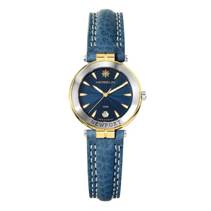 Montre Herbelin Newport quartz acier cadran bleu 29mm 14255T35 – Lepage