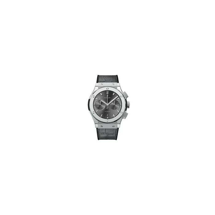 Montre Hublot Classic Fusion Racing Grey Chronograph Titanium bracelet cuir et caoutchouc gris 45 mm