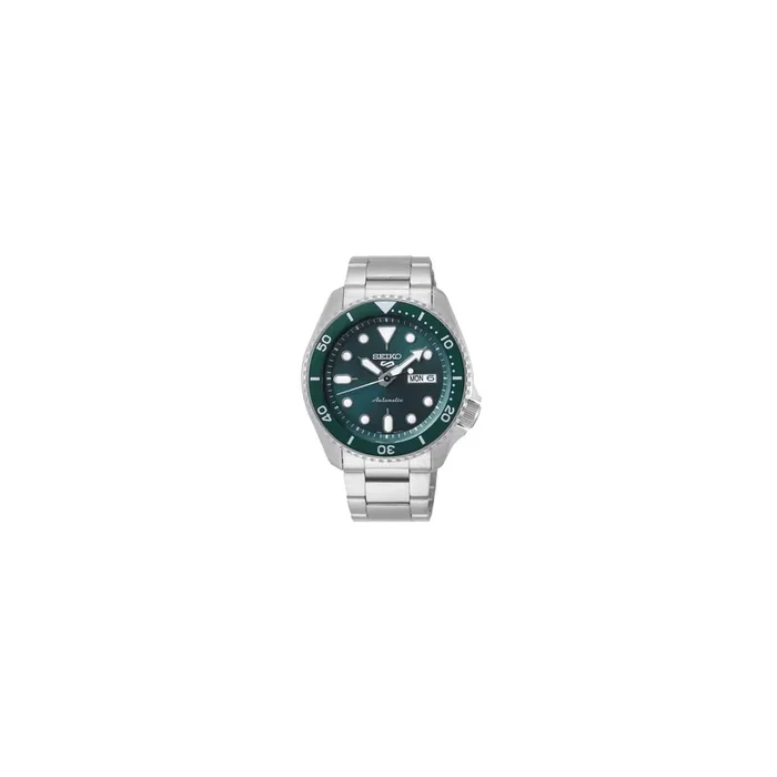 Montre Seiko 5 Sports automatique cadran vert trois aiguilles bracelet acier 42,5 mm