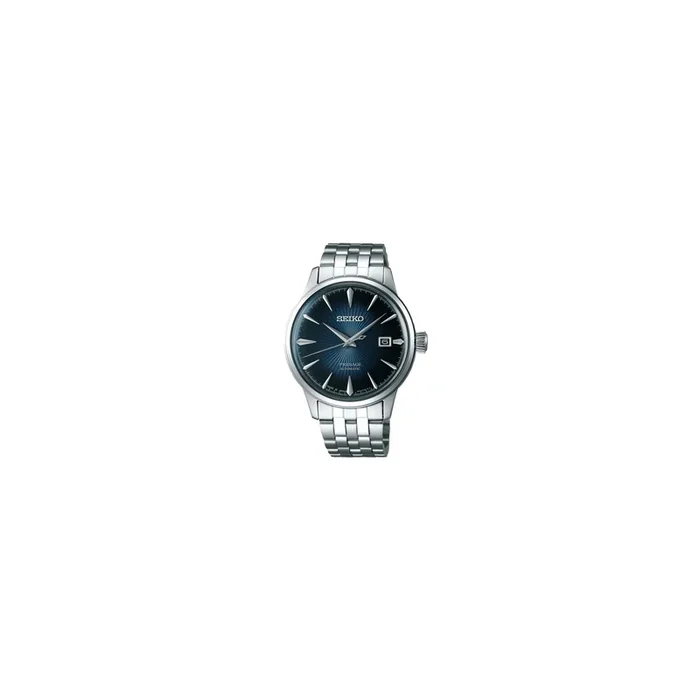 Montre Seiko Présage automatique cadran bleu soleillé bracelet acier 40,5 mm