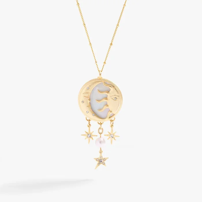 Moon and Sun Multicharm Necklace
