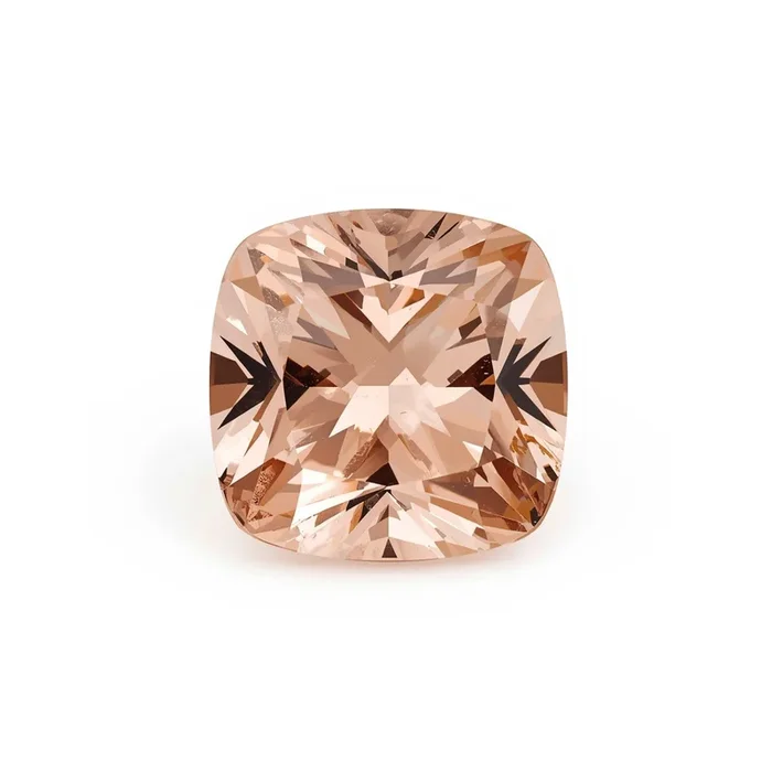 Morganite 1PC Chunky 14×14 MM Cushion Faceted Pink Genuine Semi Precious Loose Gemstones