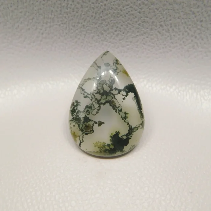 Moss Agate 10PC Tiny 4×6 MM Pear Cabochon Green Polished semi Precious Precious Gemstone