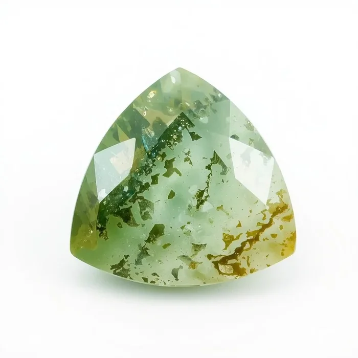 Moss Agate 1PC Chunky 13×13 MM Triangle Faceted Green Natural Semi Precious Gems