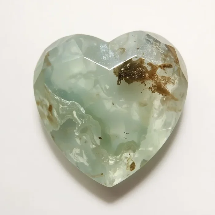 Moss Agate 1PC Chunky 15×15 MM Heart Faceted Green Superior Semi Precious Loose Gemstone