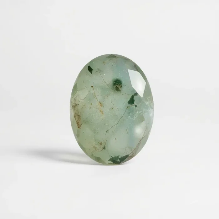 Moss Agate 1PC Large 9×11 MM Oval Faceted Green Polished Semi Precious Loose Gems