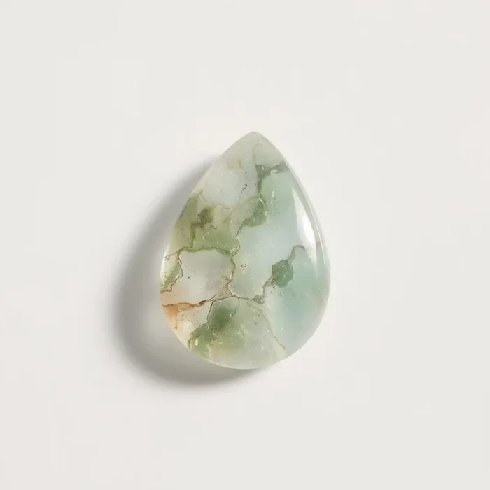Moss Agate 1PC Large 9×11 MM Pear Cabochon Green Natural semi Precious Gems