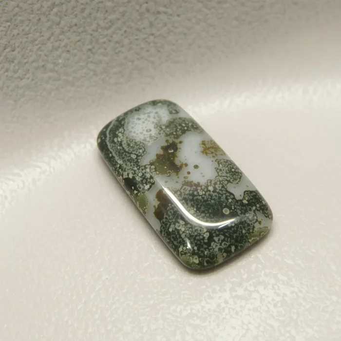 Moss Agate 1PC Medium 7×14 MM Baguette Cabochon Green High-Quality semi Precious Precious Gemstone