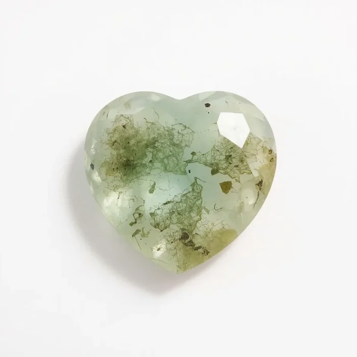 Moss Agate 1PC Small 7×7 MM Heart Faceted Green Splendid Semi Precious Loose Gemstone