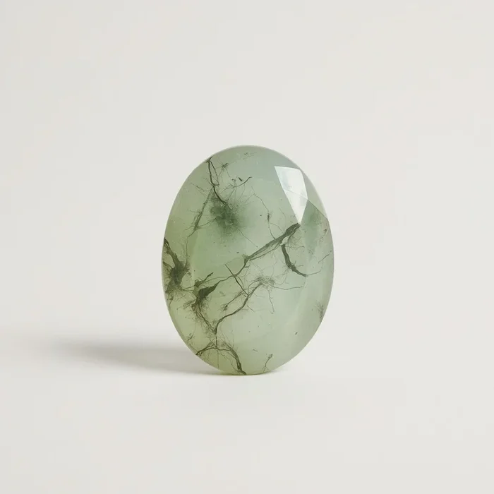 Moss Agate 1PC Small 7×9 MM Oval Faceted Green Fiery Semi Precious Loose Gemstone