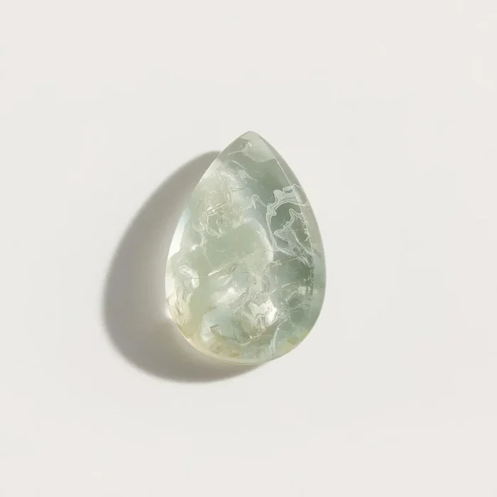 Moss Agate 1PC Small 7×9 MM Pear Cabochon Green Shine semi Precious Loose Gemstones