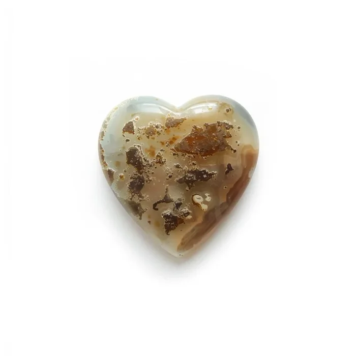 Moss Agate 1PC Tiny 6×6 MM Heart Cabochon Green Polished semi Precious Loose Gemstones