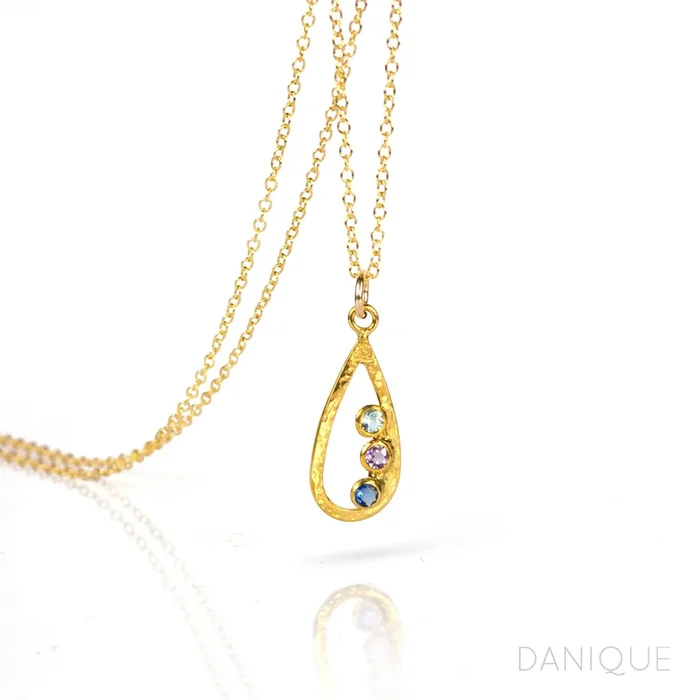 Mother’s Birthstone Teardrop Pendant Necklace