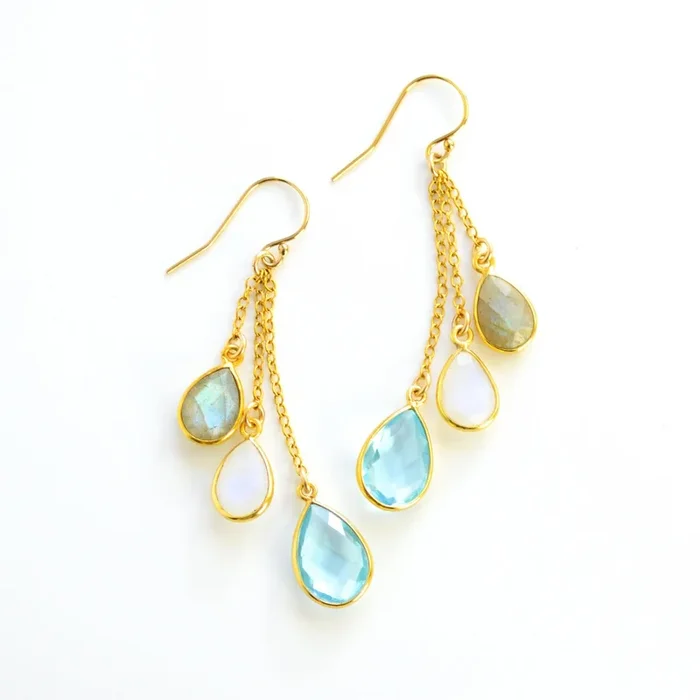 Mother’s Lariat Style Birthstone Earrings