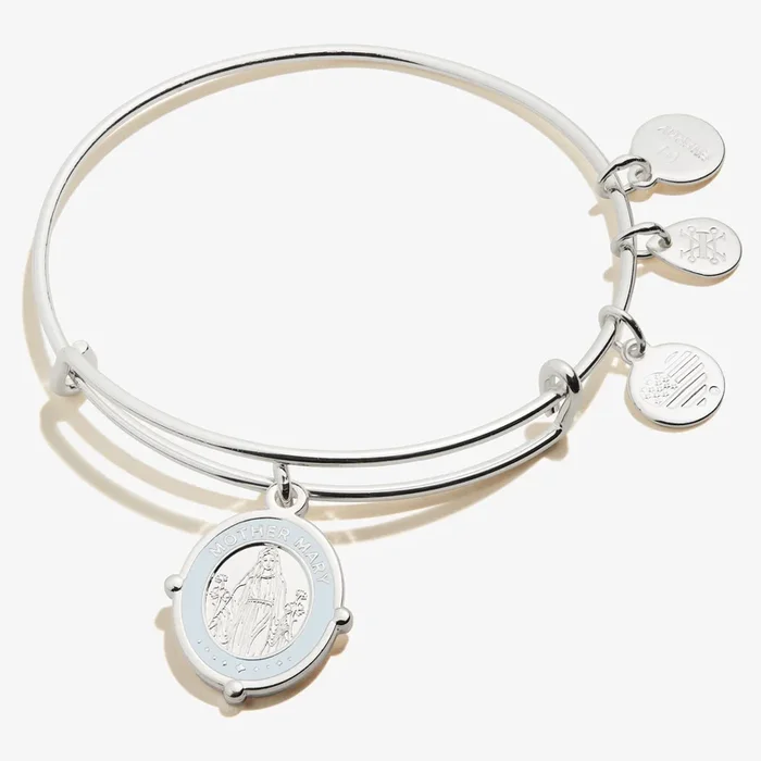 Mother Mary Embossed Charm Bangle