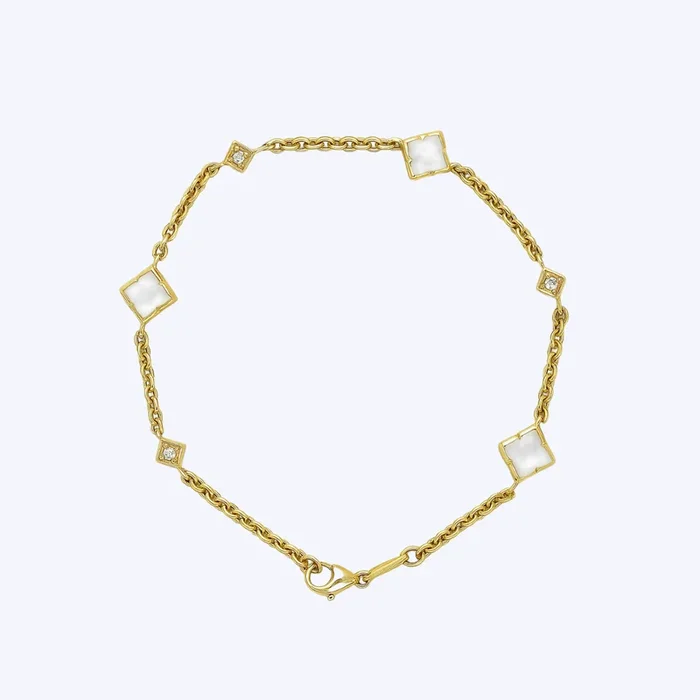 Mother Of Pearl Diamond Bracelet