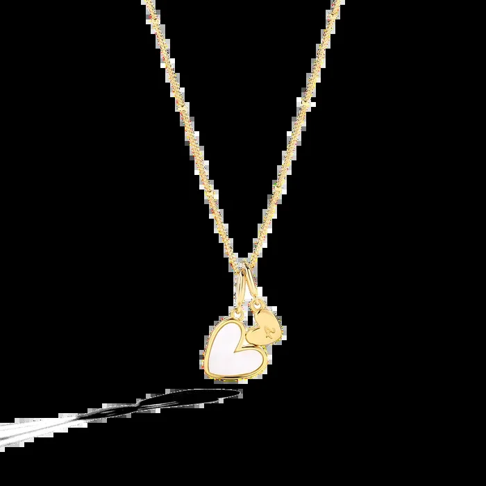 Mother Of Pearl Heart Initial Necklace