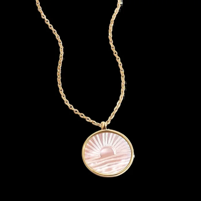 Mother of Pearl Sunrise Pendant Necklace