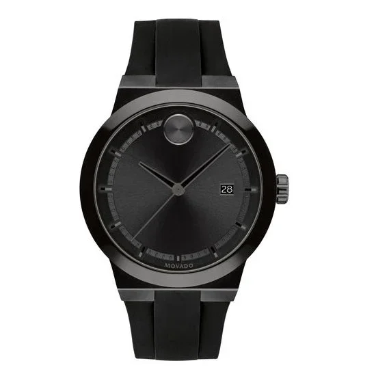 Movado BOLD Fusion with 42MM Black Round Dial and Silicone Strap. 3600621