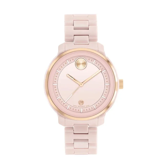 Movado BOLD Verso 39MM Blush Ceramic Watch. 3600935