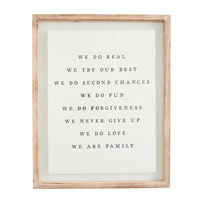Mud Pie We Are Family Glass Plaque -IN STORE PICKUP ONLY!