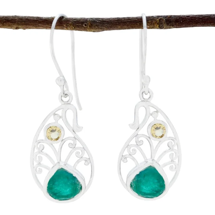 Multi African Camilla multiple Dangle multicolor 92.5 Silver Earring