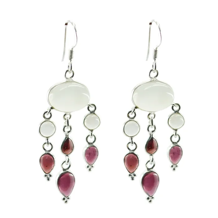 Multi African Grace multiple Dangle multicolor Sterling Silver Earring
