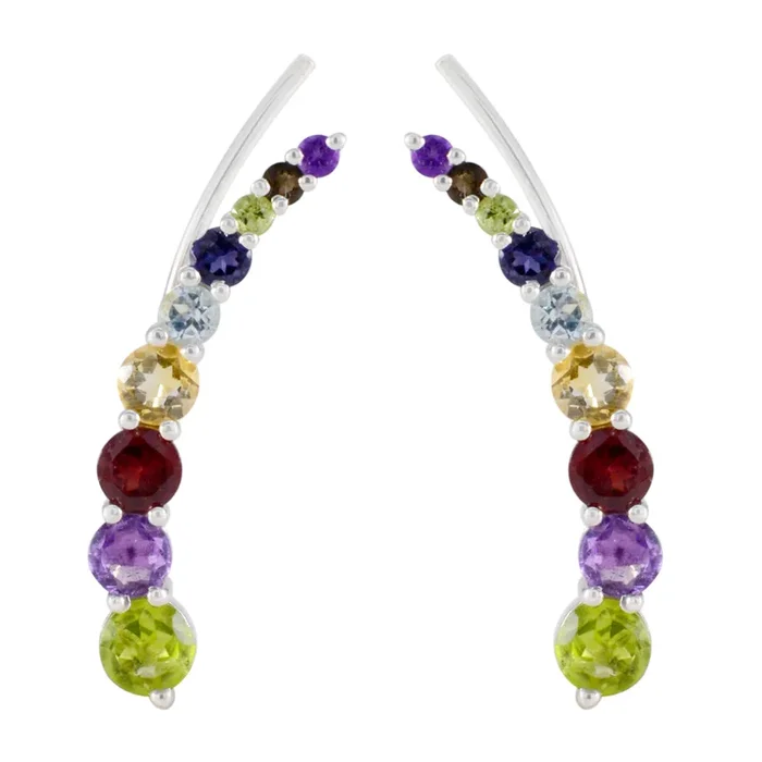 Multi American Amanda multiple EarCuff multicolor 92.5 Silver Earring
