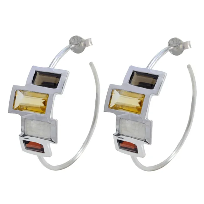 Multi American Cecilia multiple Stud multicolor Sterling Silver Earring