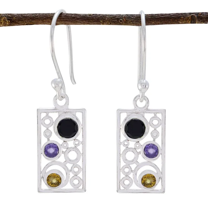 Multi Australian Scarlett multiple Dangle multicolor 925 Sterling Silver Earring