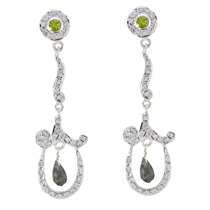 Multi CZ Indian Maria multiple Stud multicolor 925 Sterling Silver Earring
