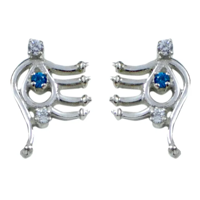 Multi CZ Italian Aurora multiple Stud multicolor 92.5 Silver Earring