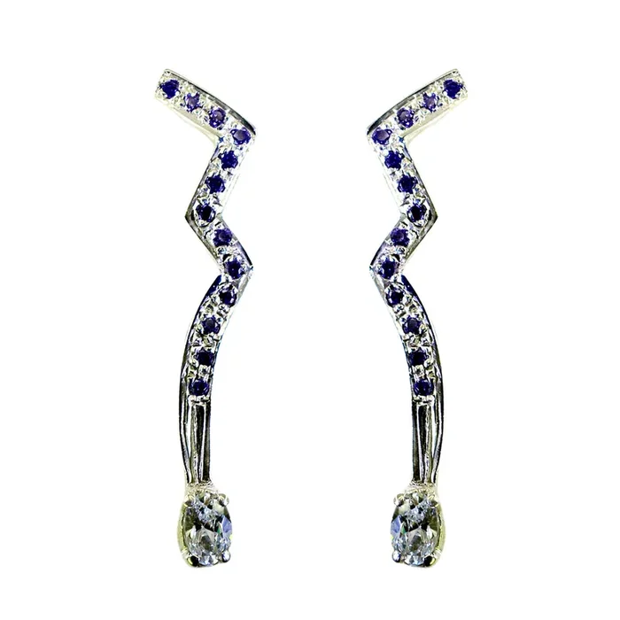 Multi CZ Mexican Ava multiple Stud multicolor 925 Silver Earring