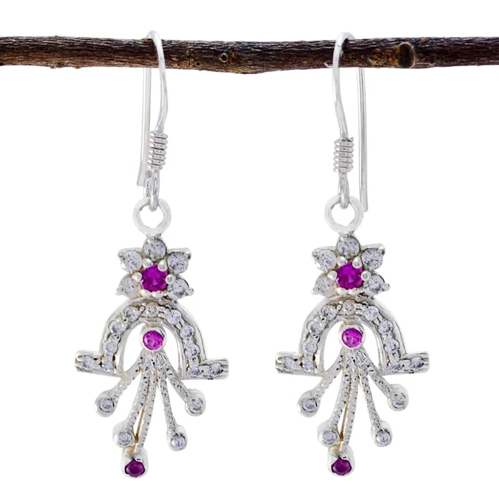 Multi CZ Spanish Yuki multiple Dangle multicolor 92.5 Silver Earring