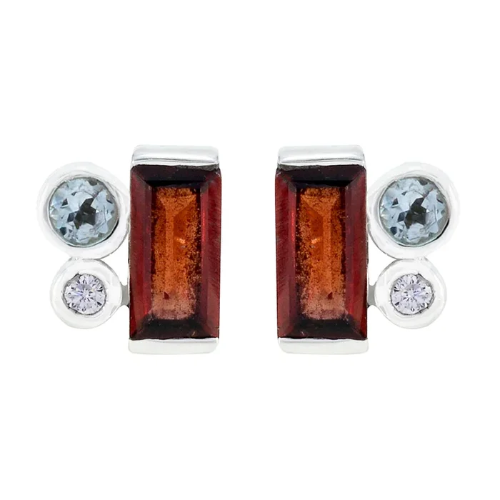 Multi French Micaela Trilogy Stud multicolor 925 Sterling Silver Earring
