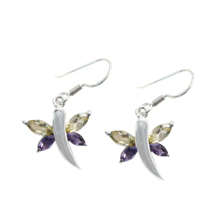 Multi German Aaliyah multiple Dangle multicolor 925 Sterling Silver Earring