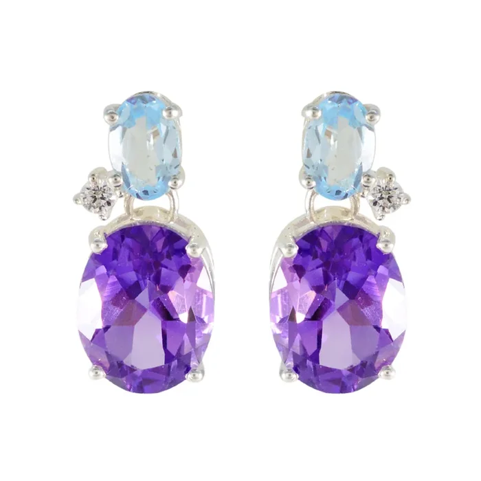 Multi Indian Kristine multiple Stud multicolor 92.5 Silver Earring