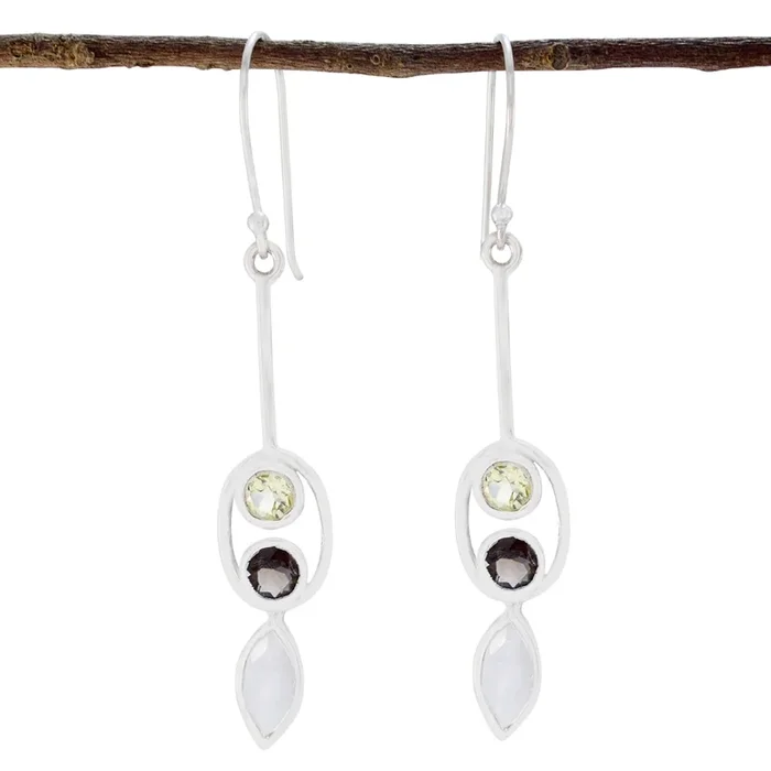 Multi Italian Aiko multiple Dangle multicolor 925 Silver Earring