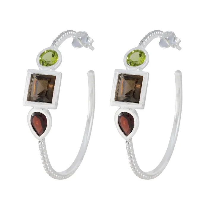 Multi Italian Eun-ji Trilogy Stud multicolor 925 Sterling Silver Earring