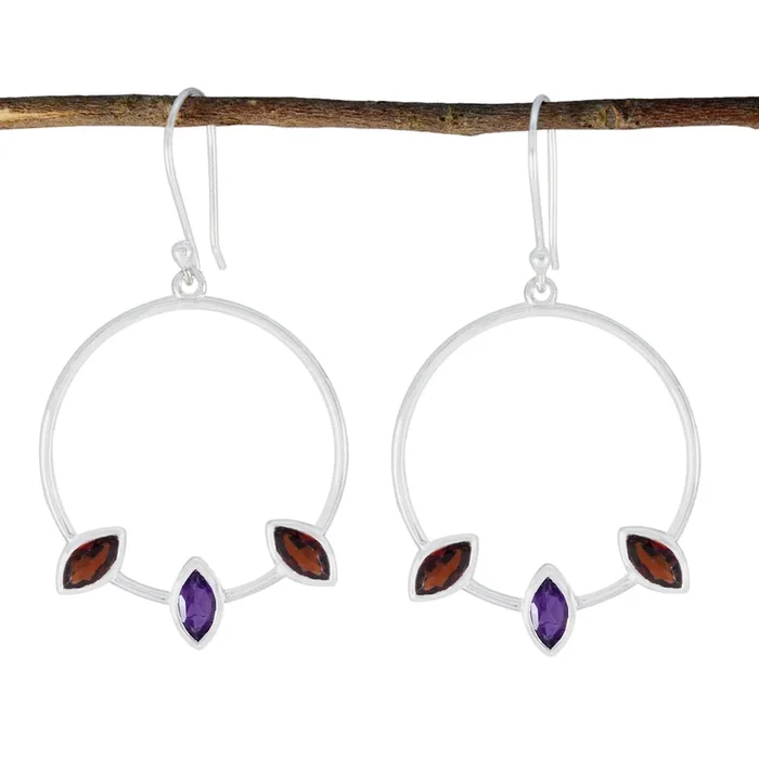 Multi Italian Marie Trilogy Dangle multicolor 925 Silver Earring